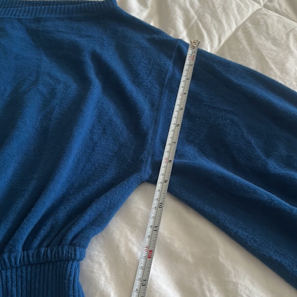 FP Beach Free People Last Call Mini Dress in Blue Asymmetric Drop shoulder Sz M - Picture 13 of 16